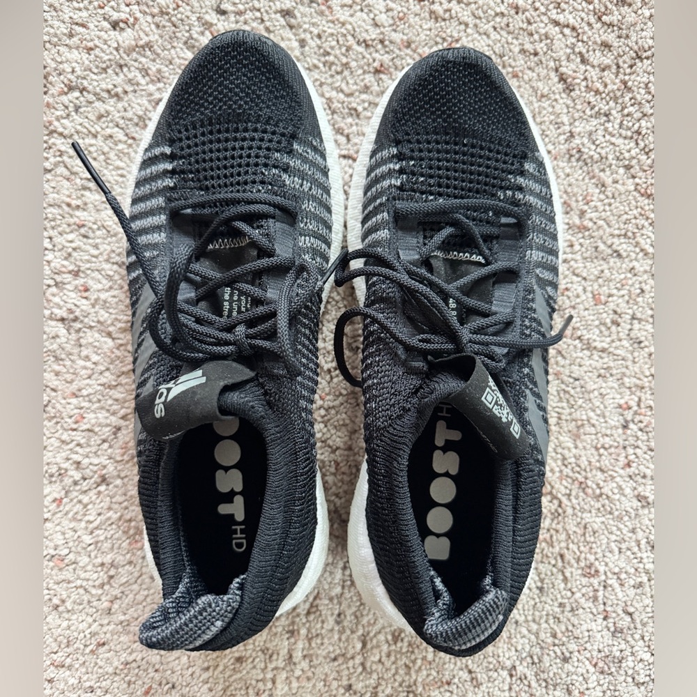 Adidas | Pulse Boost HD Running Sneakers Core Black Grey Size 8 Womens NWOT